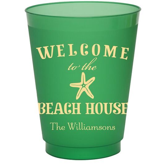 Welcome to the Beach House Colored Shatterproof Cups